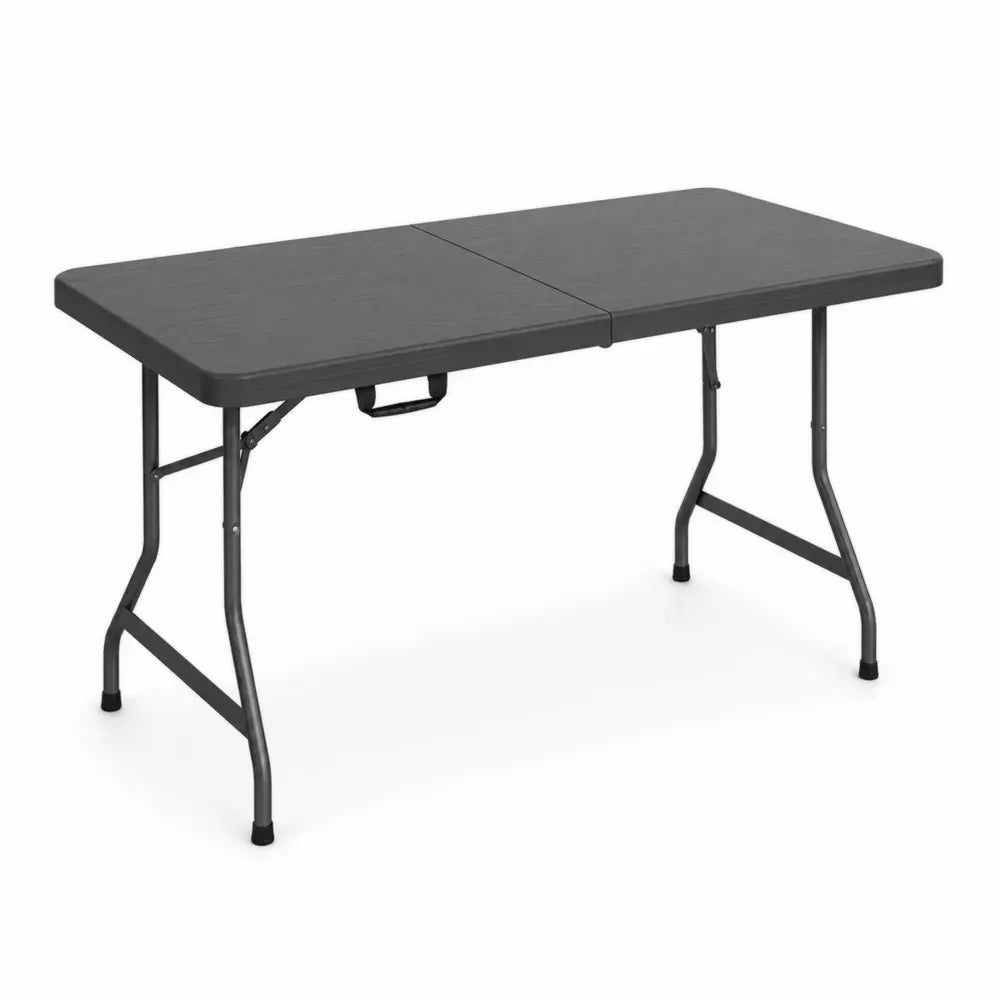 Gartentisch Klapptisch 180 x 74 x 74 cm HDPE-Kunststoff Stahlrohr rechteckig Anthrazit Schwarz
