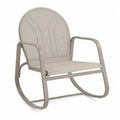 Garten Schaukelstuhl mit Armlehnen 73 x 86 x 94 cm Stahl PVC-beschichtetes Polyestergewebe Kufen Taupe Beige